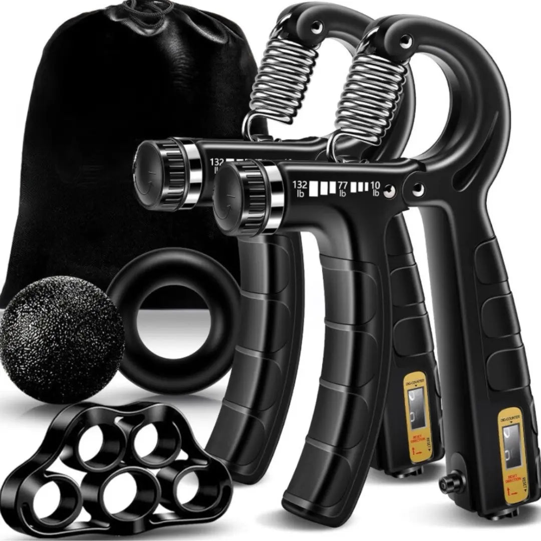 5-Pack Adjustable Resistance Forearm Strengthener with Extra Gripper and Stress Ball