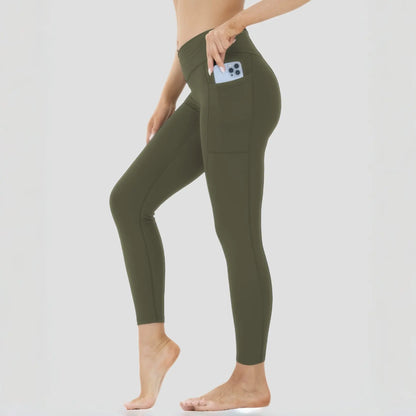 High Waist Stretchable Yoga Pants for Women - Athletic Leggings with Pockets for Yoga, Running, and Outdoor Activities