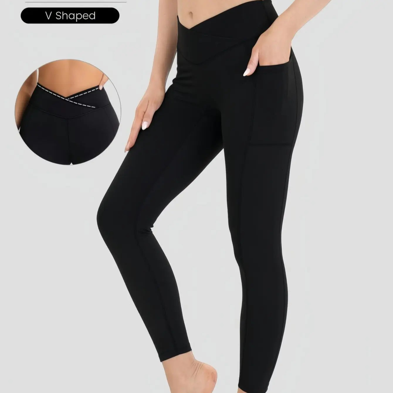 High Waist Stretchable Yoga Pants for Women - Athletic Leggings with Pockets for Yoga, Running, and Outdoor Activities