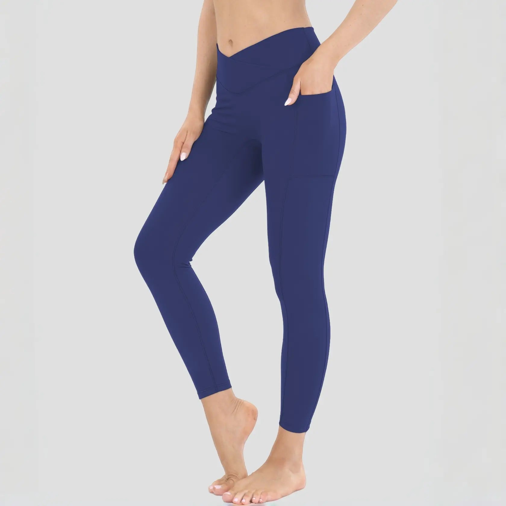 High Waist Stretchable Yoga Pants for Women - Athletic Leggings with Pockets for Yoga, Running, and Outdoor Activities