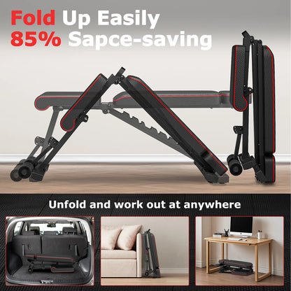 Foldable Weight Bench, 800Lbs Weight Capacity