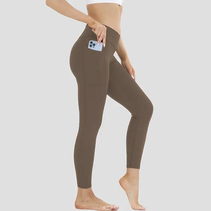 High Waist Stretchable Yoga Pants for Women - Athletic Leggings with Pockets for Yoga, Running, and Outdoor Activities