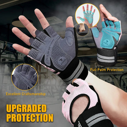 Professional Weight Lifting Gloves for Men and Women - Anti-Slip Design with Wrist Support, Full Palm Protection, and Enhanced Padding for Pull-Ups and Training