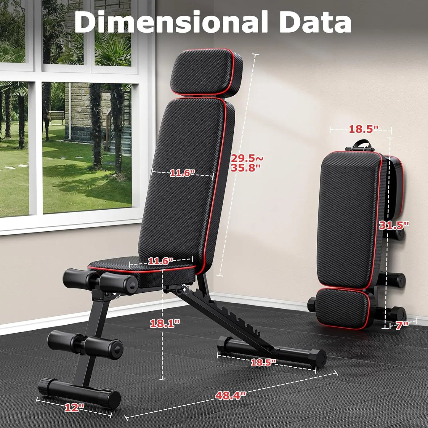 Foldable Weight Bench, 800Lbs Weight Capacity